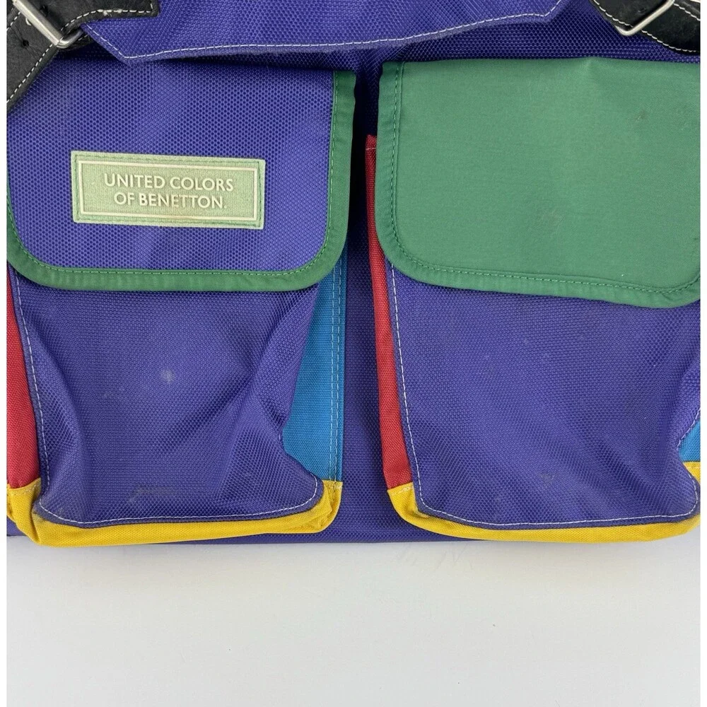 Vintage United Colors of Benetton Colorful Backpack Daypack Nylon Unisex Rare